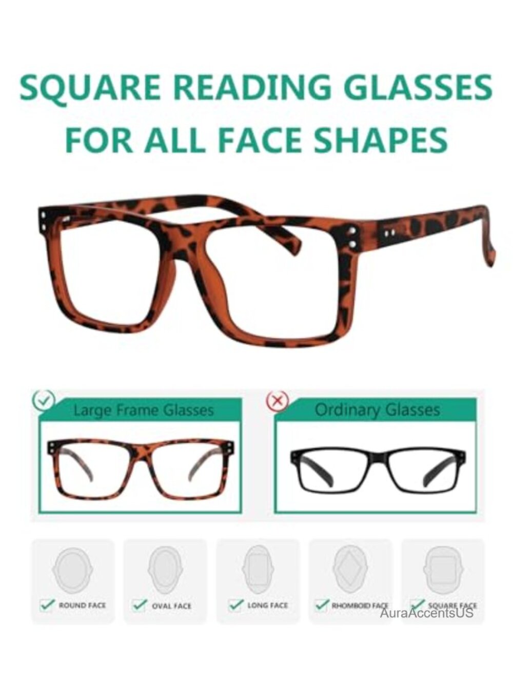 2.5 Reading Glasses Men Women 5 Pack Spring Hinge Oversized Readers - Picture 3 of 5